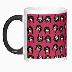 Retro Girl Daisy Chain Pattern Pink Morph Mugs by snowwhitegirl