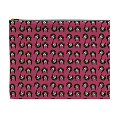 Retro Girl Daisy Chain Pattern Pink Cosmetic Bag (xl) by snowwhitegirl