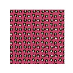 Retro Girl Daisy Chain Pattern Pink Small Satin Scarf (square) by snowwhitegirl