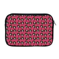 Retro Girl Daisy Chain Pattern Pink Apple Macbook Pro 17  Zipper Case by snowwhitegirl