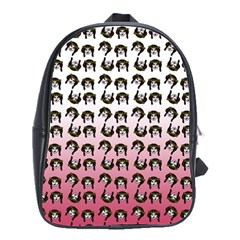 Retro Girl Daisy Chain Pattern School Bag (large)