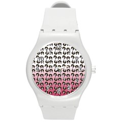 Retro Girl Daisy Chain Pattern Round Plastic Sport Watch (m) by snowwhitegirl