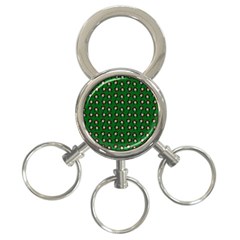 Retro Girl Daisy Chain Pattern Green 3-ring Key Chain