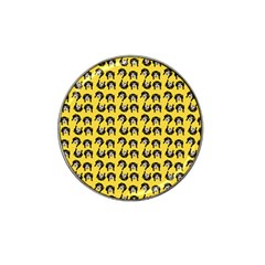 Retro Girl Daisy Chain Pattern Yellow Hat Clip Ball Marker (4 Pack)