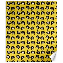 Retro Girl Daisy Chain Pattern Yellow Canvas 8  X 10  by snowwhitegirl