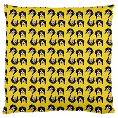 Retro Girl Daisy Chain Pattern Yellow Large Cushion Case (one Side) by snowwhitegirl