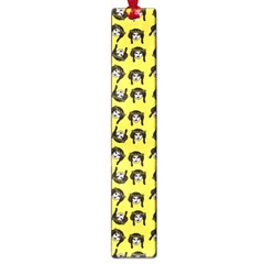 Retro Girl Daisy Chain Pattern Yellow Large Book Marks by snowwhitegirl