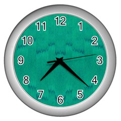 Love To One Color To Love Green Wall Clock (silver) by pepitasart