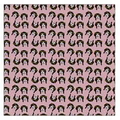 Retro Girl Daisy Chain Pattern Light Pink Large Satin Scarf (square)