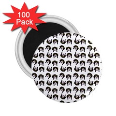Retro Girl Daisy Chain Pattern White 2 25  Magnets (100 Pack) 