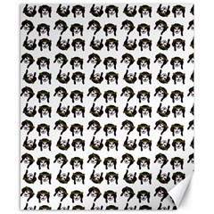 Retro Girl Daisy Chain Pattern White Canvas 8  X 10 