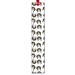 Retro Girl Daisy Chain Pattern White Large Book Marks by snowwhitegirl