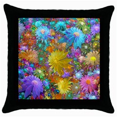 Apo Flower Power Throw Pillow Case (black) by WolfepawFractals