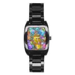 Apo Flower Power Stainless Steel Barrel Watch by WolfepawFractals