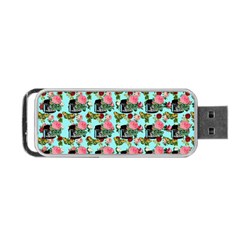 Vintage Can Floral Light Blue Portable Usb Flash (two Sides) by snowwhitegirl