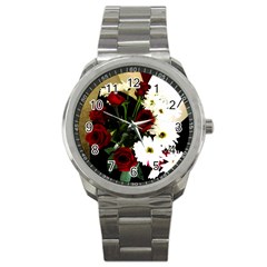 Roses 1 2 Sport Metal Watch by bestdesignintheworld