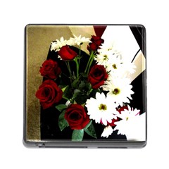 Roses 1 2 Memory Card Reader (square 5 Slot) by bestdesignintheworld