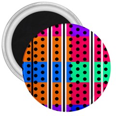 Polka Dots Two Times 5 Black 3  Magnets by impacteesstreetwearten