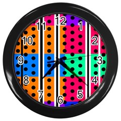 Polka Dots Two Times 5 Black Wall Clock (black) by impacteesstreetwearten