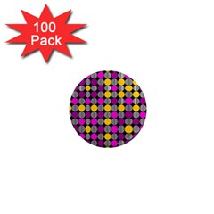 Polka Dots Two Times 4 Black 1  Mini Magnets (100 Pack) 