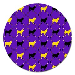 Elegant Pugs Magnet 5  (Round)