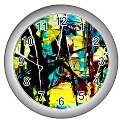 Dance Of Oil Towers 1 1 Wall Clock (silver)