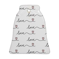 Pattern With Love Words Ornament (bell)