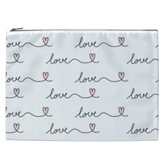 Pattern With Love Words Cosmetic Bag (xxl)