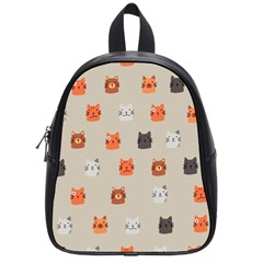 Cat Faces Pattern School Bag (small)