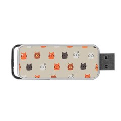 Cat Faces Pattern Portable Usb Flash (two Sides) by Vaneshart