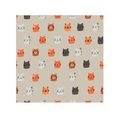 Cat Faces Pattern Small Satin Scarf (square) by Vaneshart