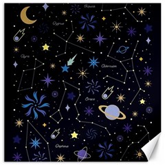 Starry Night  Space Constellations  Stars  Galaxy  Universe Graphic  Illustration Canvas 20  X 20  by Vaneshart