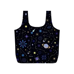 Starry Night  Space Constellations  Stars  Galaxy  Universe Graphic  Illustration Full Print Recycle Bag (s)