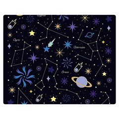 Starry Night  Space Constellations  Stars  Galaxy  Universe Graphic  Illustration Double Sided Flano Blanket (medium)  by Vaneshart