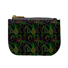 Neon Fruit Seamless Pattern Mini Coin Purse