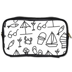 Black And White Summer Vector Pattern Toiletries Bag (one Side)