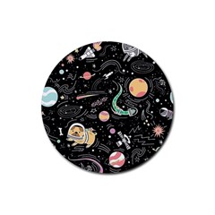 Animals Galaxy Space Rubber Coaster (round) 