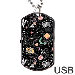 Animals Galaxy Space Dog Tag Usb Flash (one Side) by Vaneshart