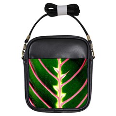 Exotic Green Leaf Girls Sling Bag