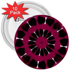 Pink And Black Seamless Pattern 3  Buttons (10 pack) 