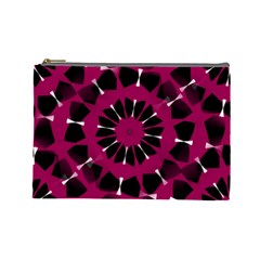 Pink And Black Seamless Pattern Cosmetic Bag (Large)