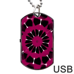 Pink And Black Seamless Pattern Dog Tag Usb Flash (one Side)