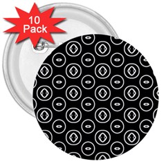 Black And White Pattern 3  Buttons (10 Pack) 