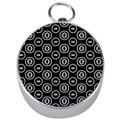 Black And White Pattern Silver Compasses