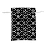 Black And White Pattern Lightweight Drawstring Pouch (M) Back
