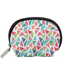 Colorful Triangle Vector Pattern Accessory Pouch (small) by Vaneshart