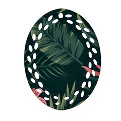 Tropical Flowers Pattern Tekstura Fon Background Pattern Oval Filigree Ornament (two Sides) by Vaneshart