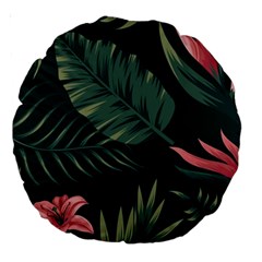 Tropical Flowers Pattern Tekstura Fon Background Pattern Large 18  Premium Round Cushions by Vaneshart