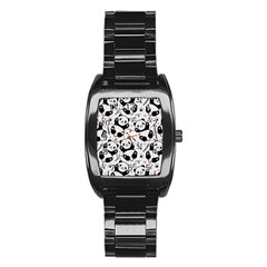 Panda Pattern Stainless Steel Barrel Watch