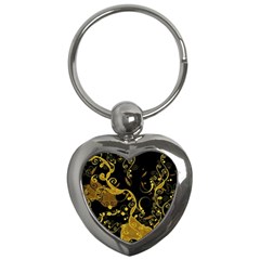 Floral Pattern Background Key Chain (heart) by Vaneshart